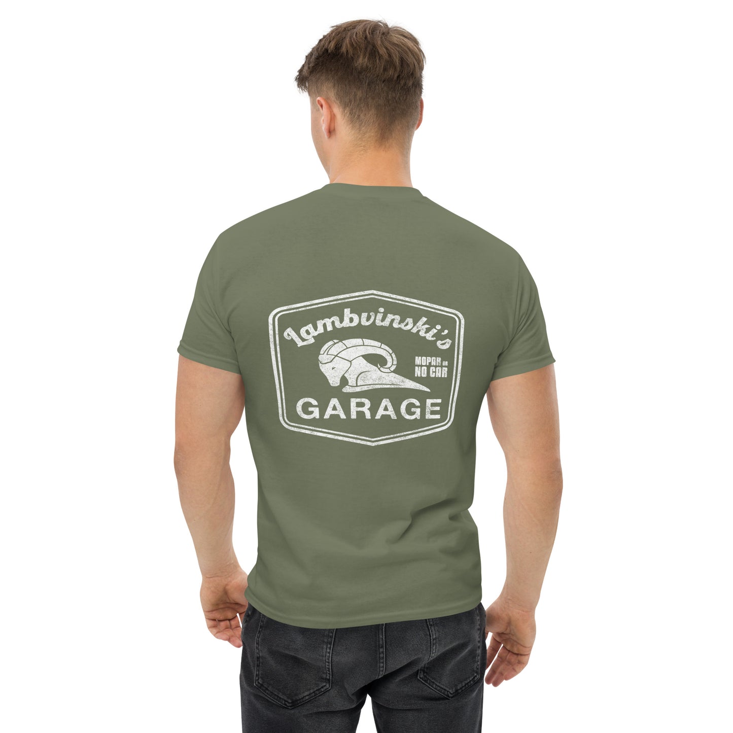 Lambvinskis Garage front and back logo tee