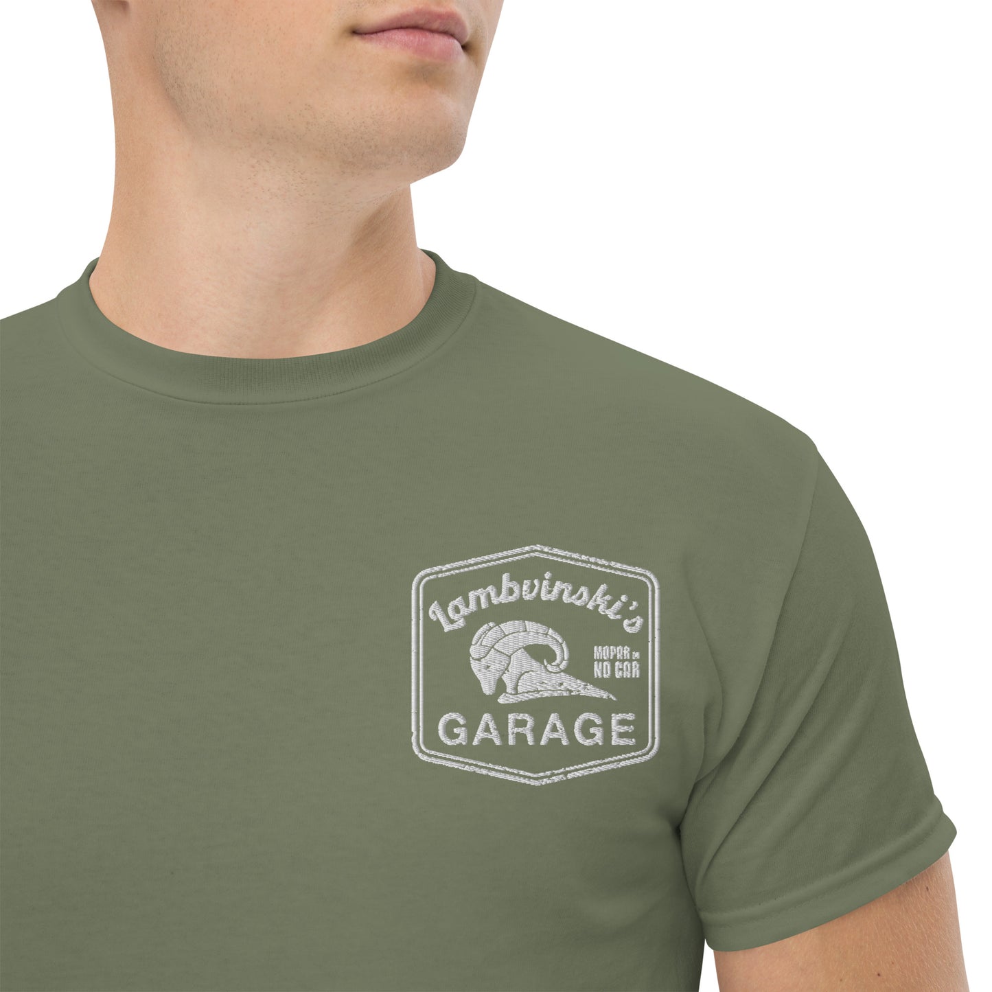 Lambvinskis Garage front and back logo tee