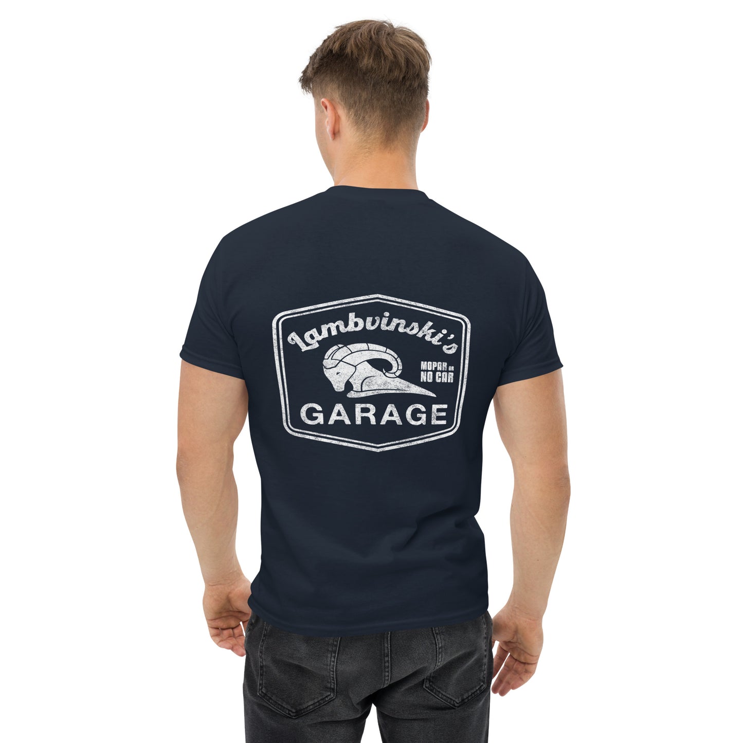 Lambvinskis Garage front and back logo tee