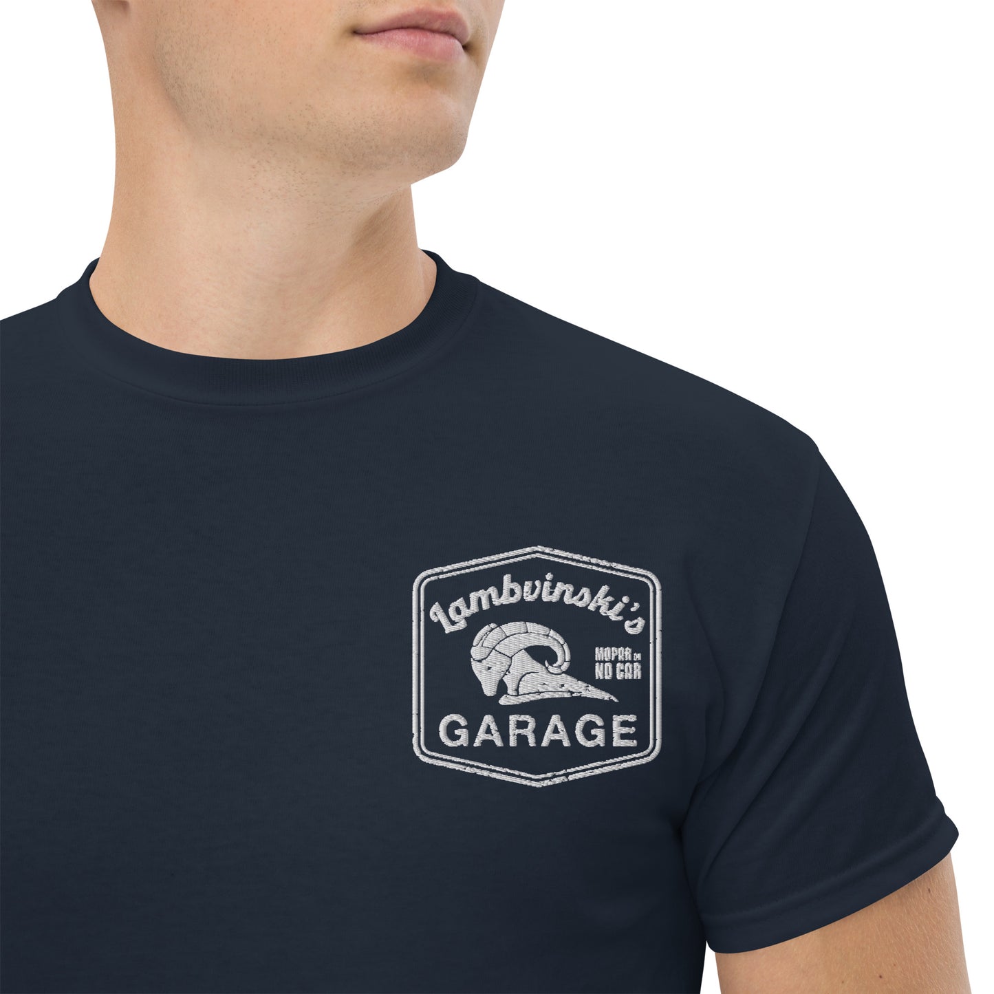 Lambvinskis Garage front and back logo tee