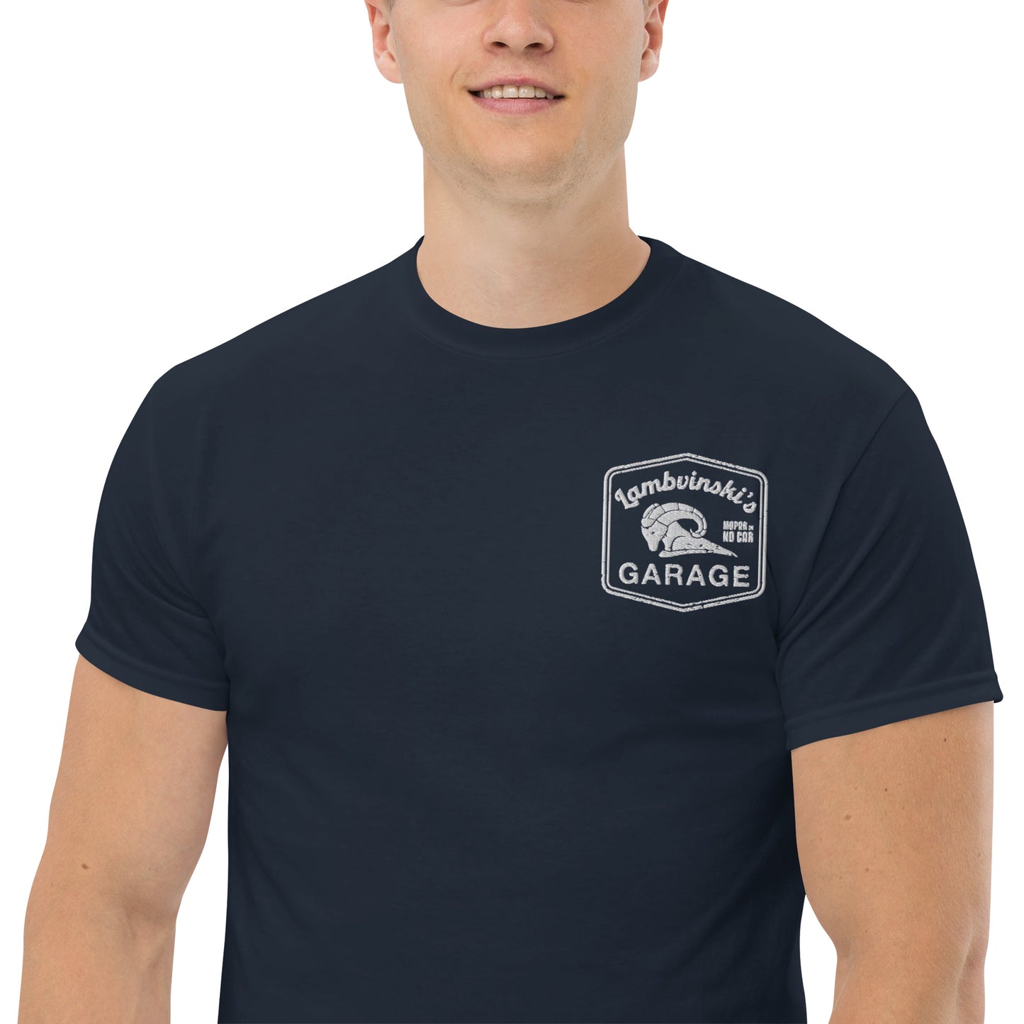 Lambvinskis Garage front and back logo tee