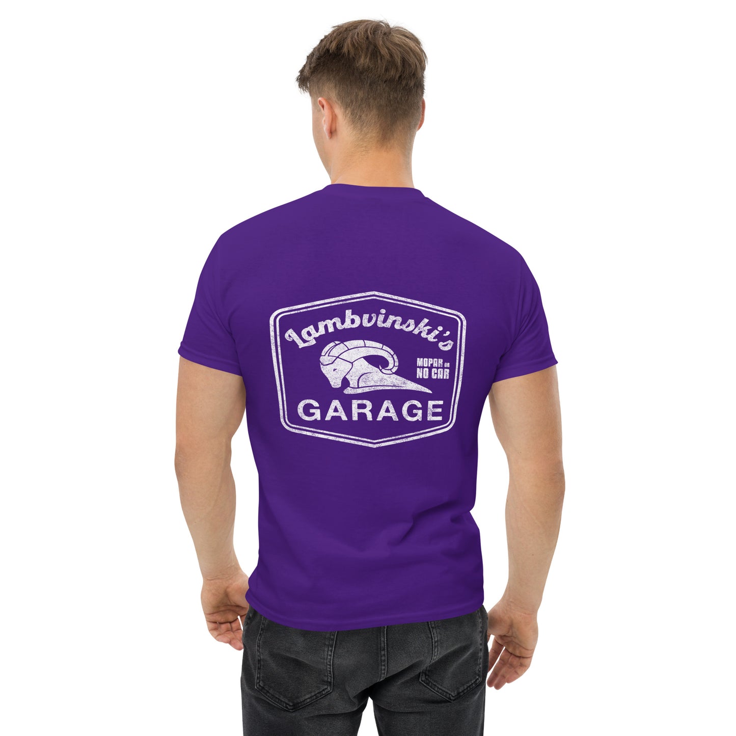 Lambvinskis Garage front and back logo tee