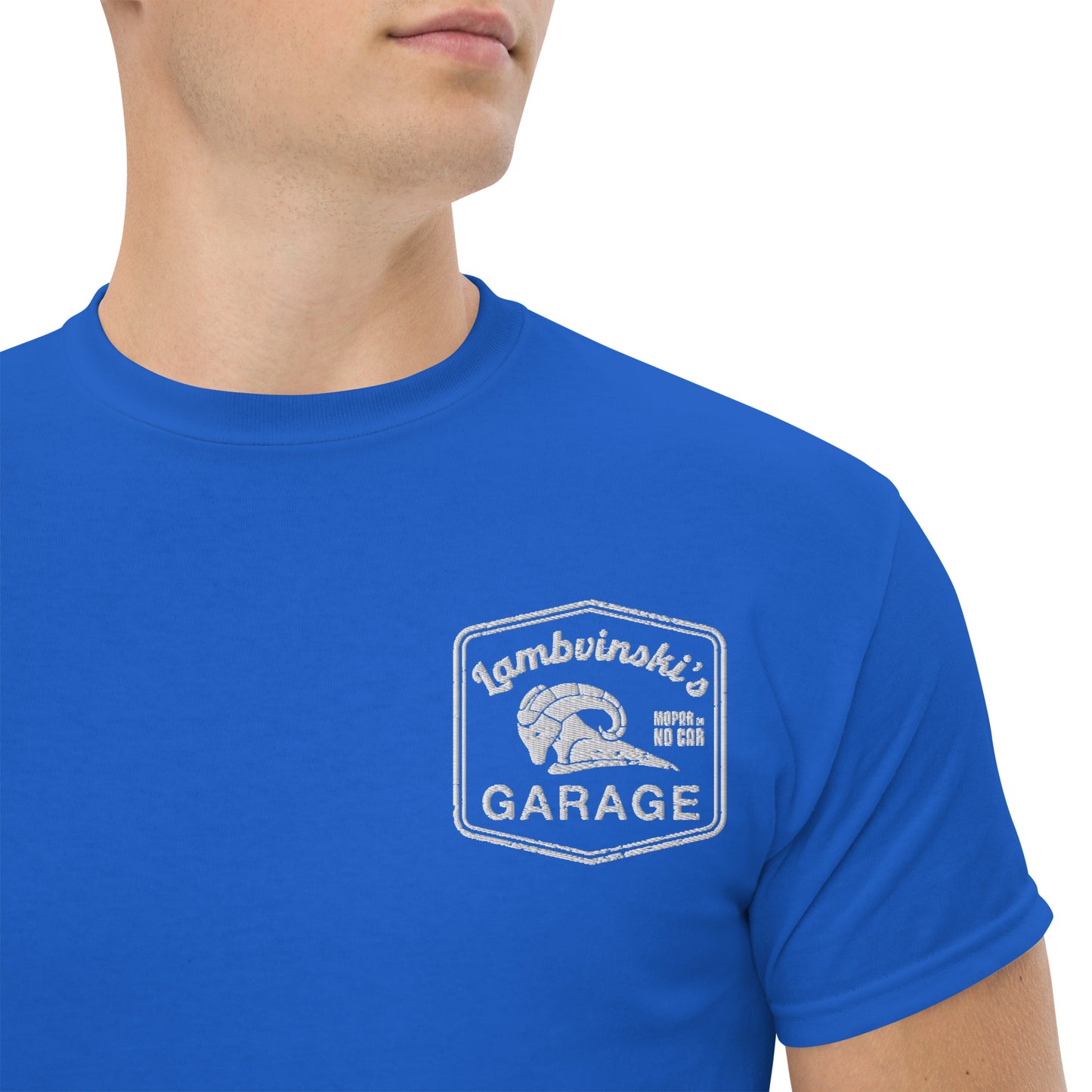 Lambvinskis Garage front and back logo tee