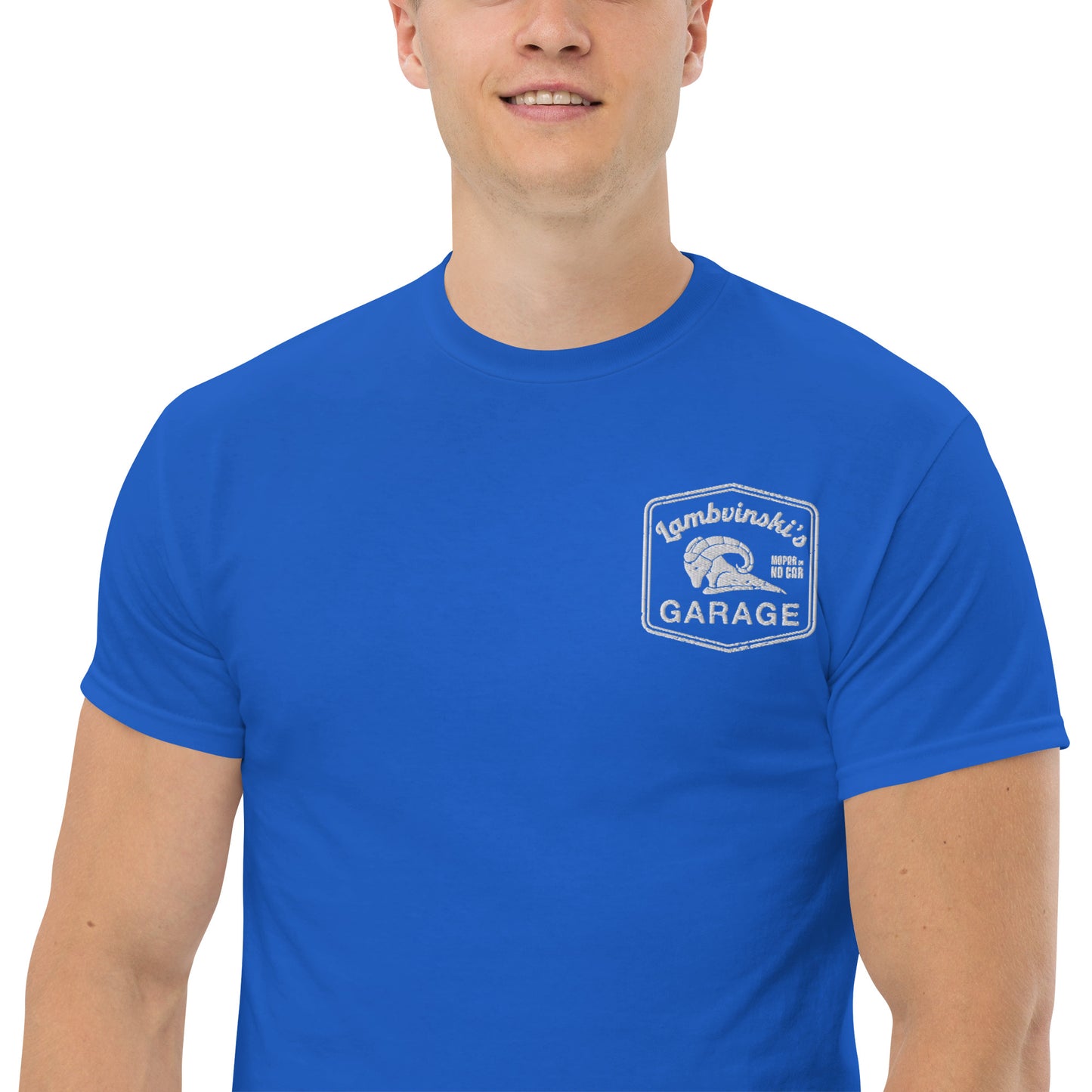 Lambvinskis Garage front and back logo tee